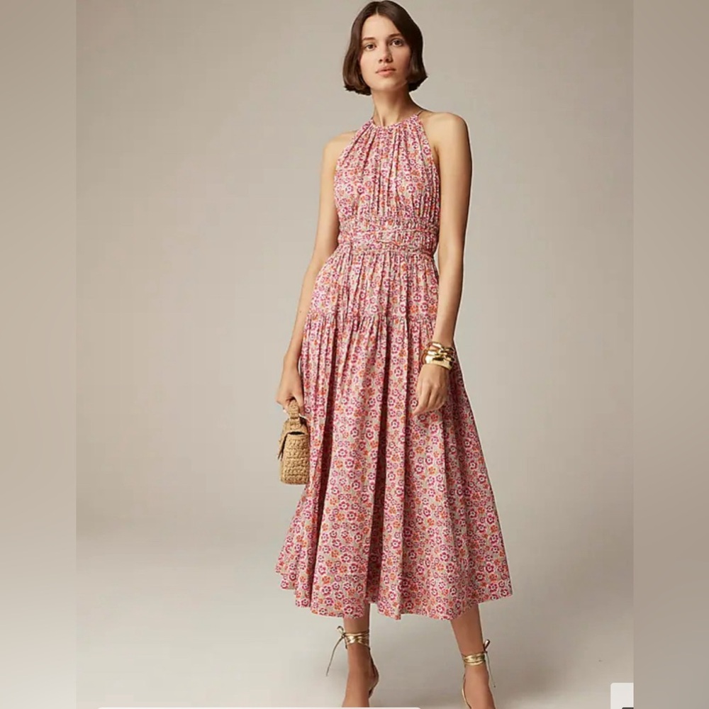 NWT JCrew Tie-waist halter dress in Liberty® Ellie fabric
